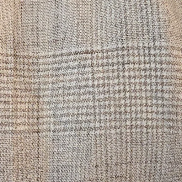 Reiss Linen Beige Cream Plaid Dress Pants 36x32